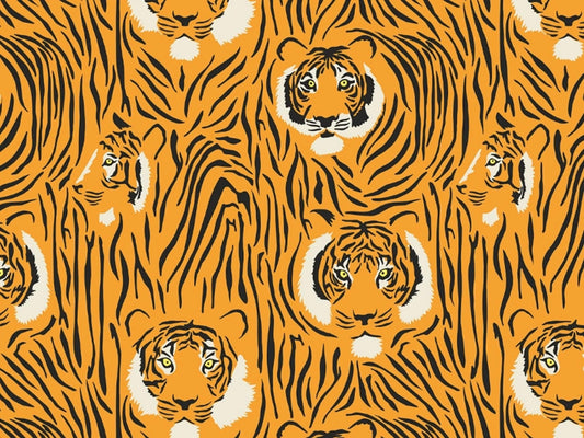 Yellow TIger Pattern Nylon Fabric