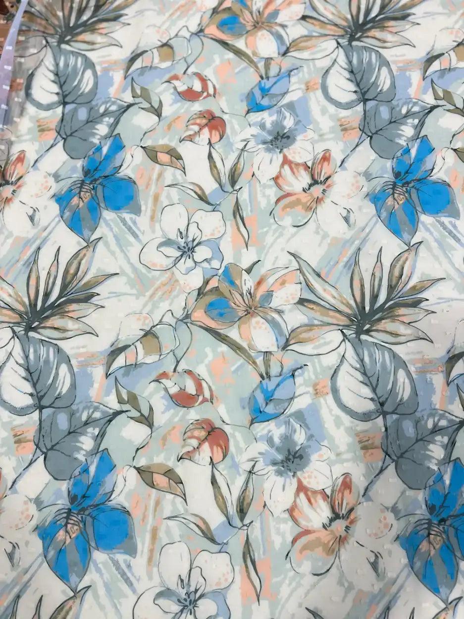 Flower Pattern Georgette Fabric