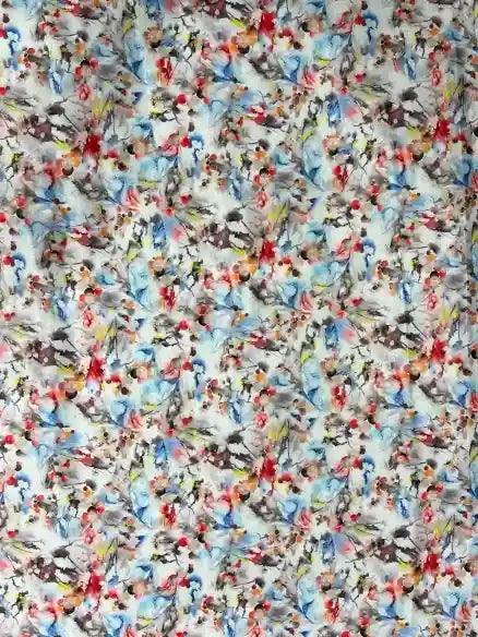 Small Flower pattern Velvet Satin Fabric