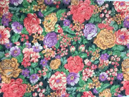 Flower Pattern Multicolour Georgette Fabric