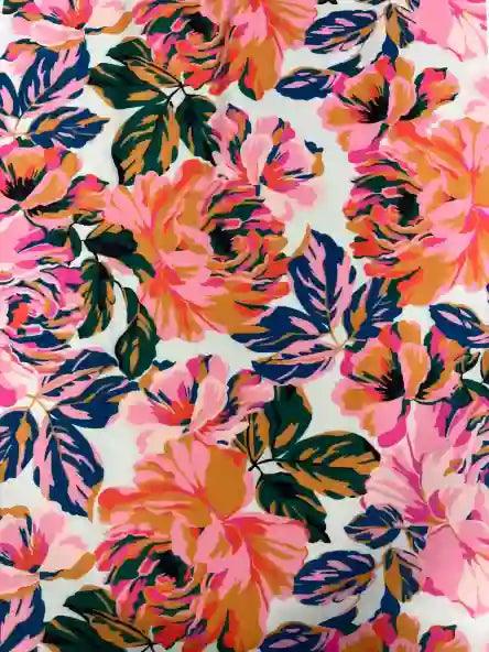 Floral Pattern Lycra Fabric