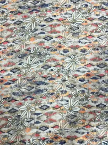 Leaf Pattern Georgette Fabric