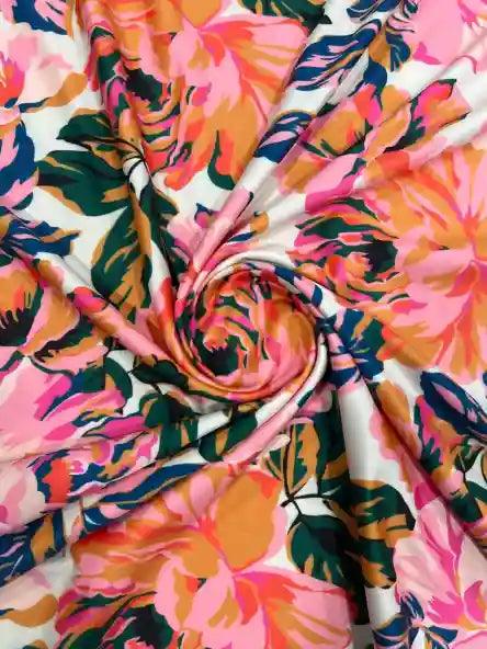 Floral Pattern Lycra Fabric