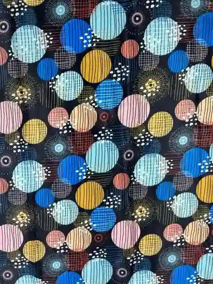 Big Polka Dots Pattern Velvet Satin Fabric