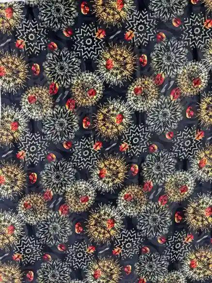 Circle Pattern Velvet Satin Fabric