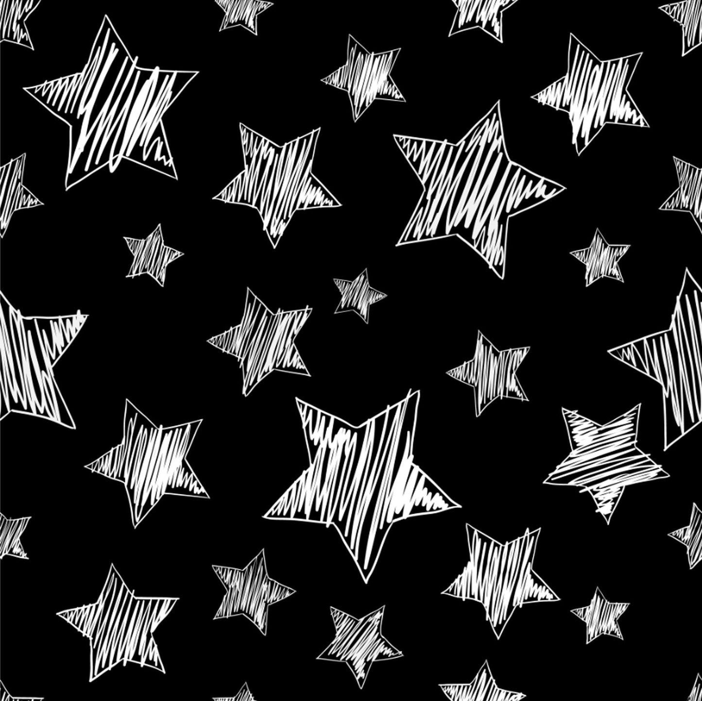 Black Star Pattern Muslin Fabric