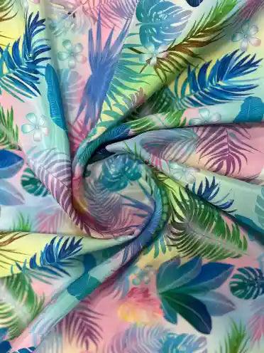 Light Colour Feather Pattern Polyester Crape Fabric