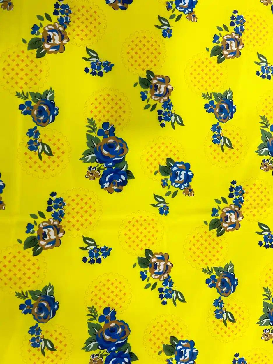 Yellow Colour Polyester Crape Fabric