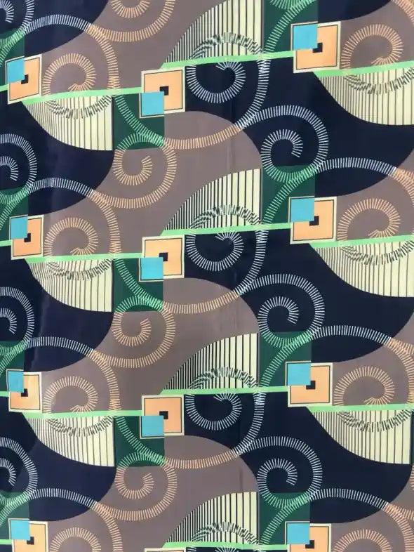 Geometry  Pattern Polyester Crape Fabric