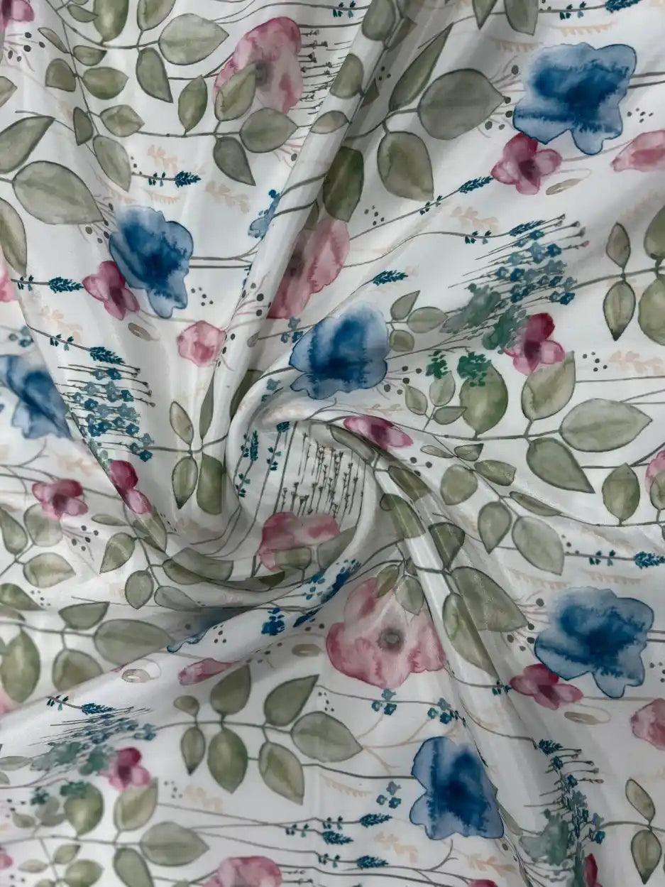 Flower Pattern Polyester Crape Fabric