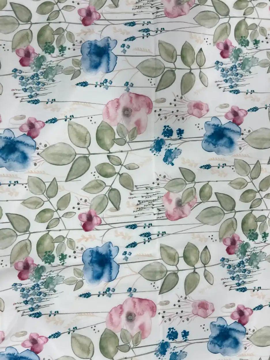 Flower Pattern Polyester Crape Fabric