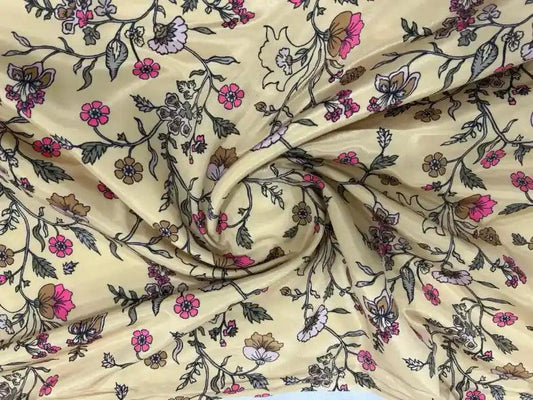 Flower Pattern Polyester Crape Fabrics