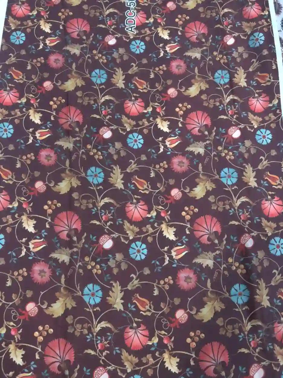 Floral Pattern Satin Fabric