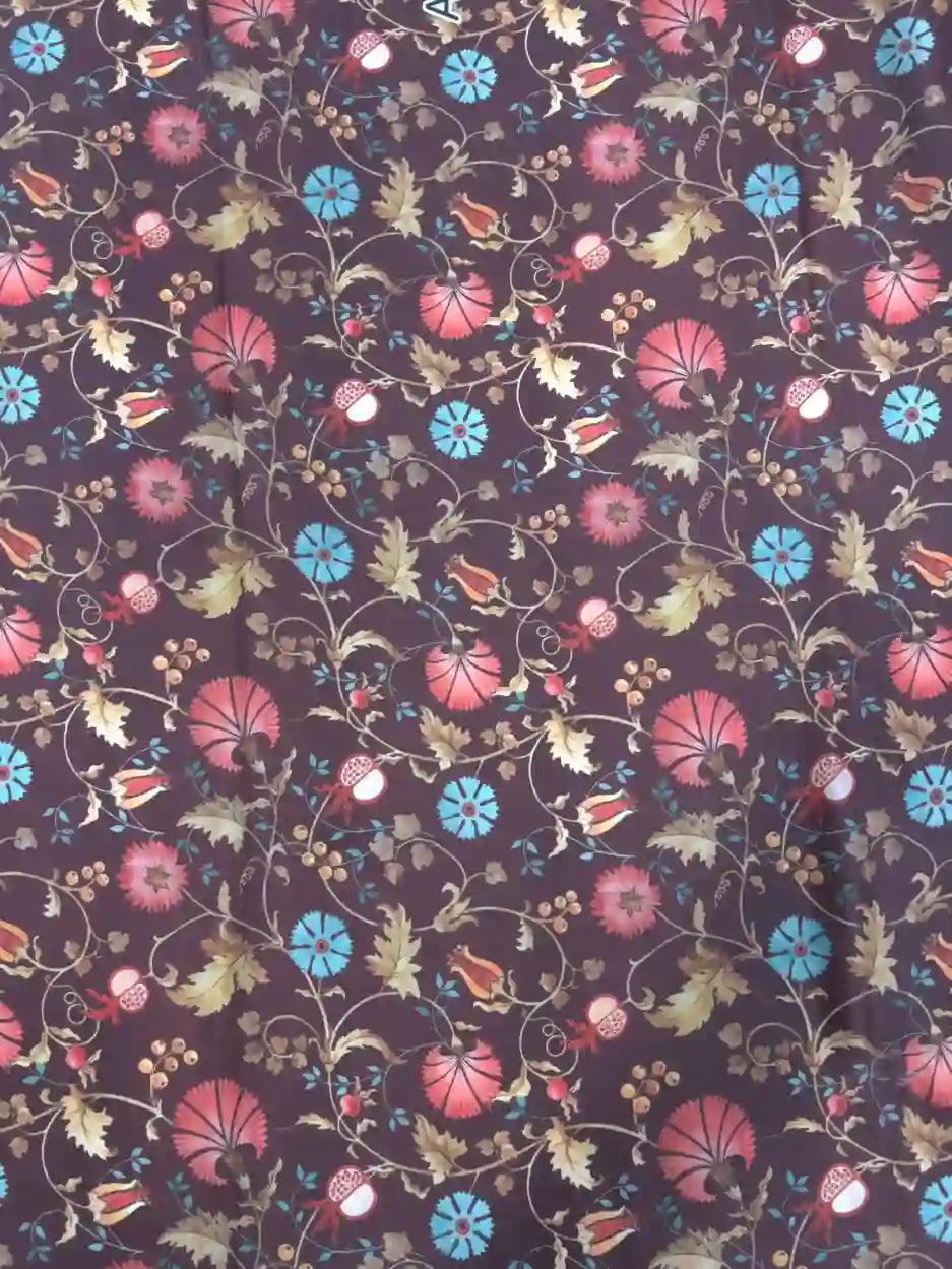 Floral Pattern Satin Fabric