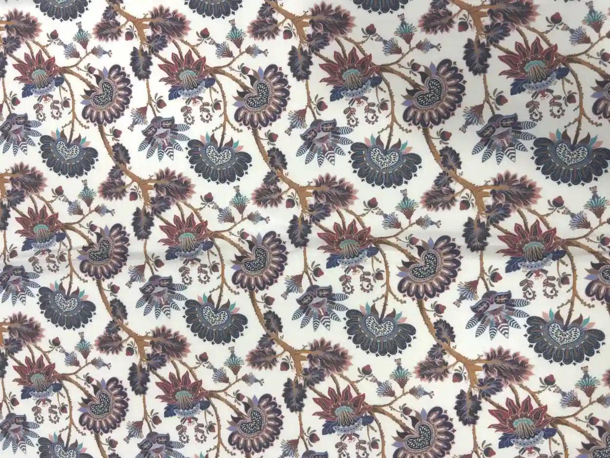 Leaf Pattern Satin Fabric