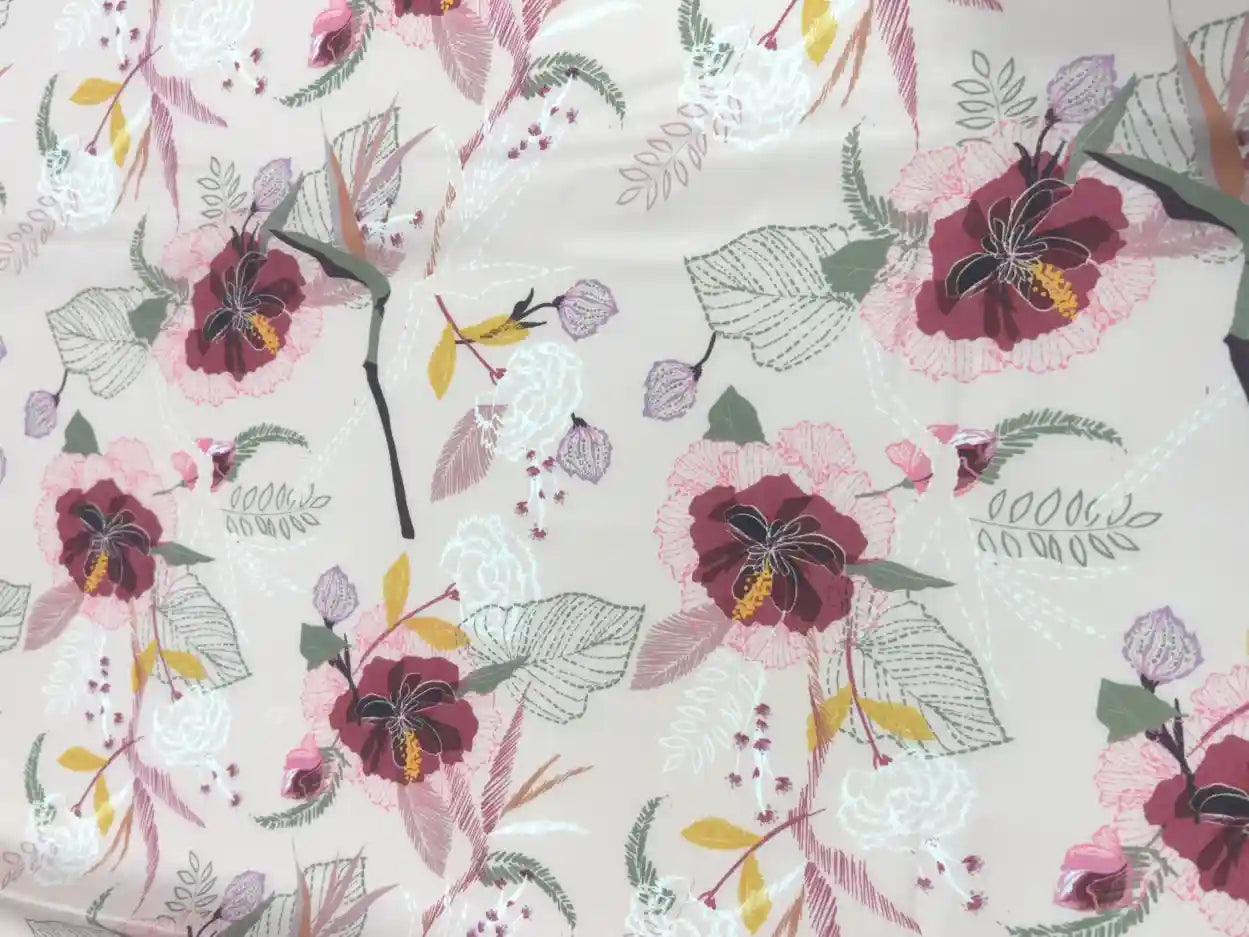 Floral Satin Fabric