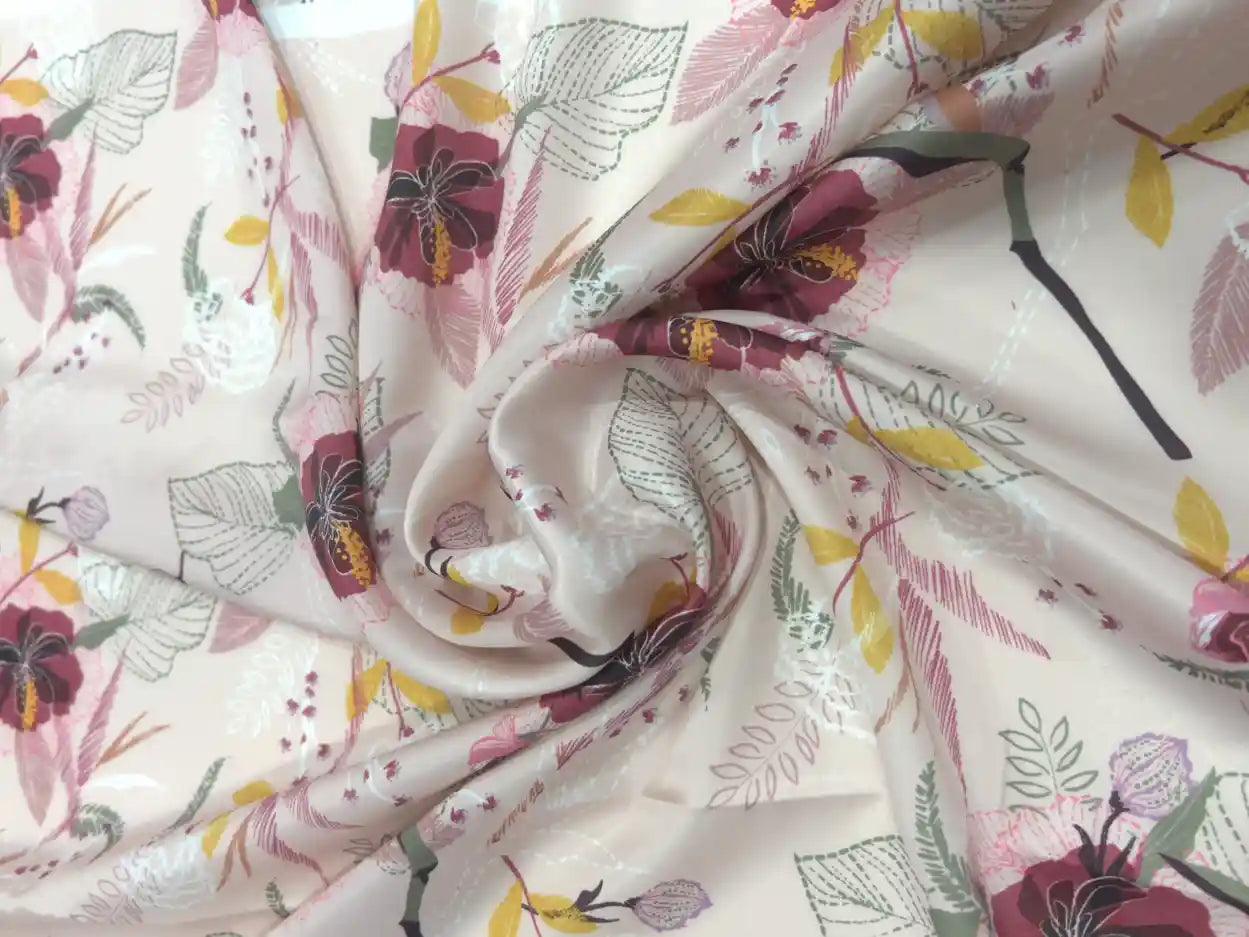 Floral Satin Fabric