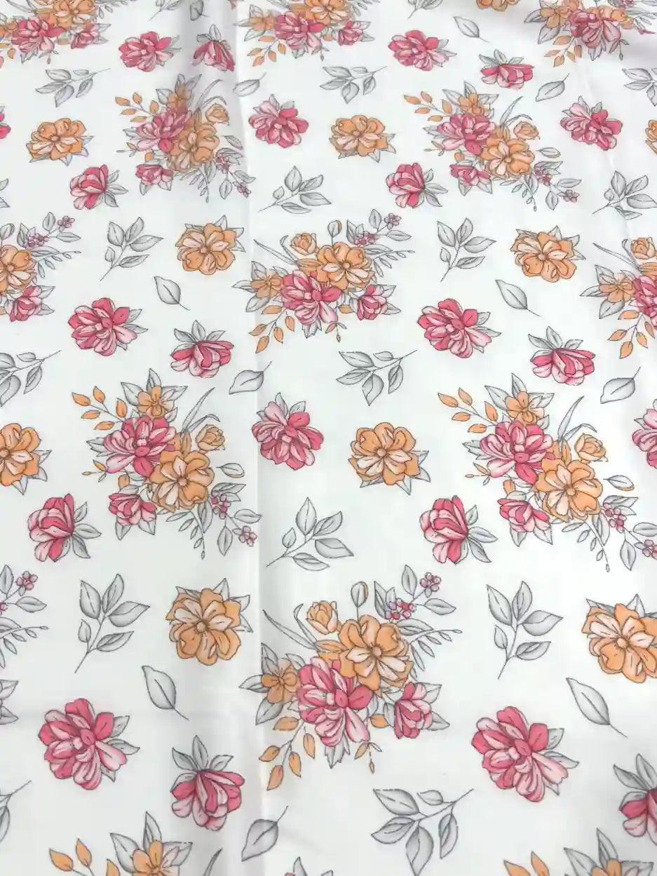 Small Flower Satin Fabric