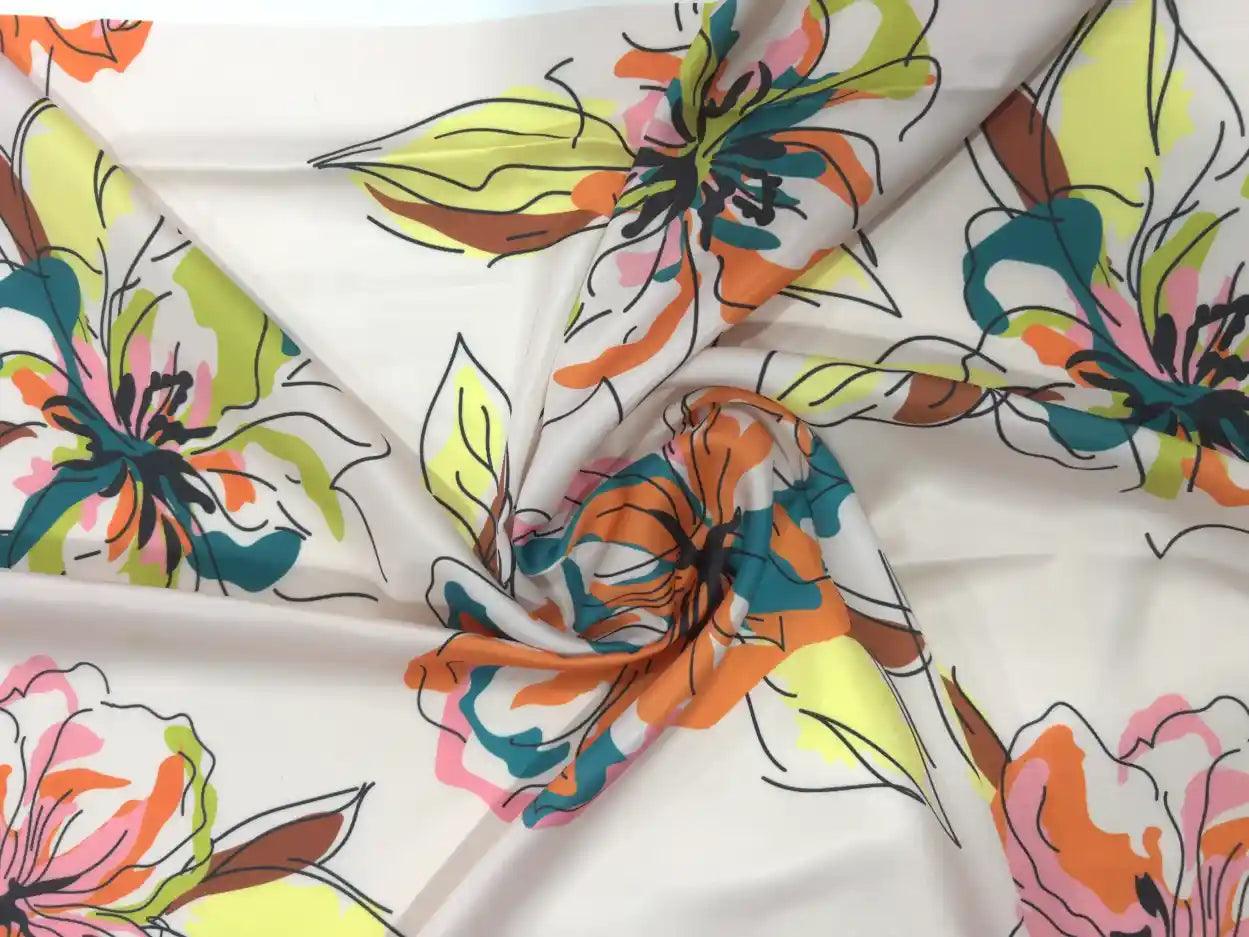 Multi Pattern Satin Fabric