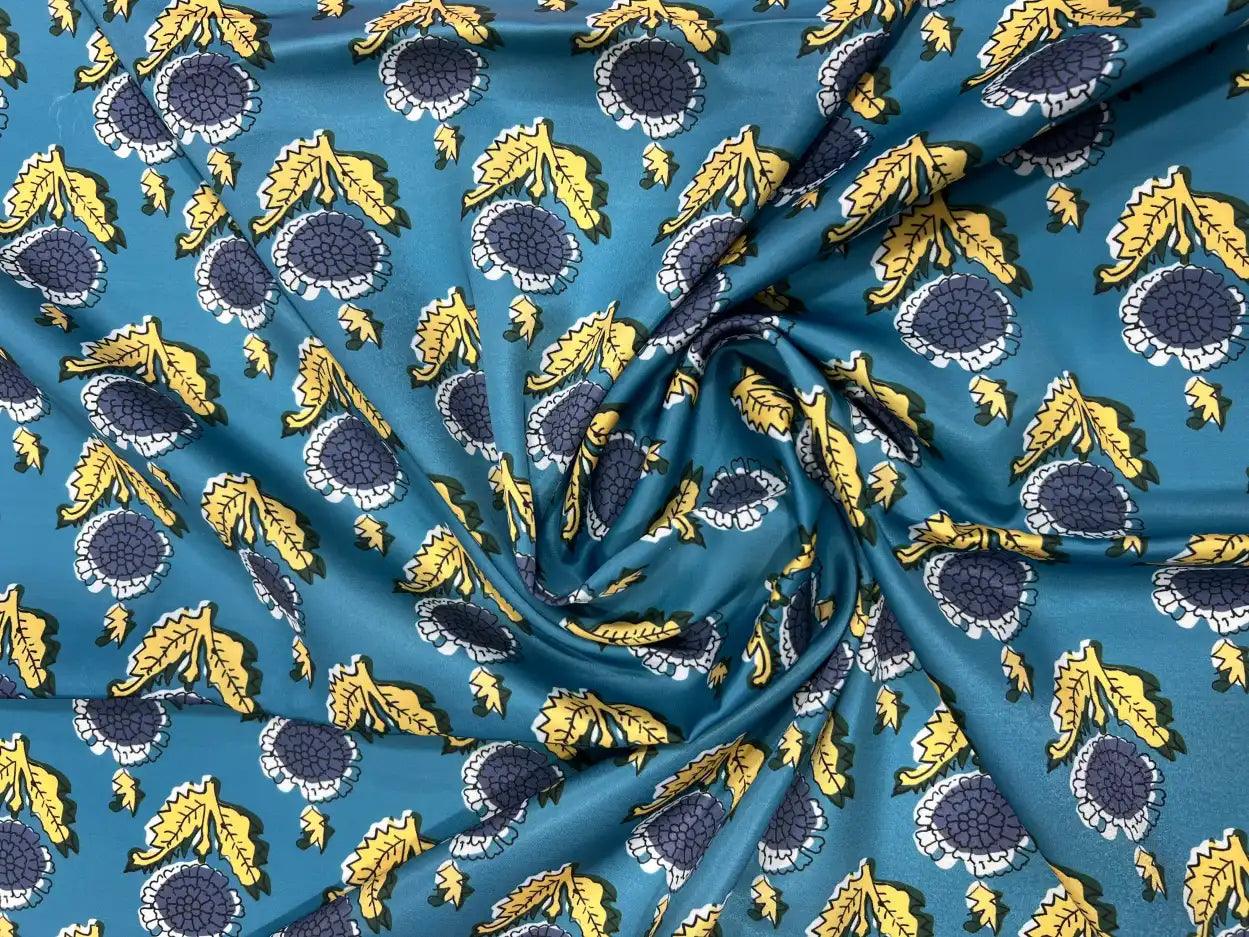 Blue Colour Satin Fabric