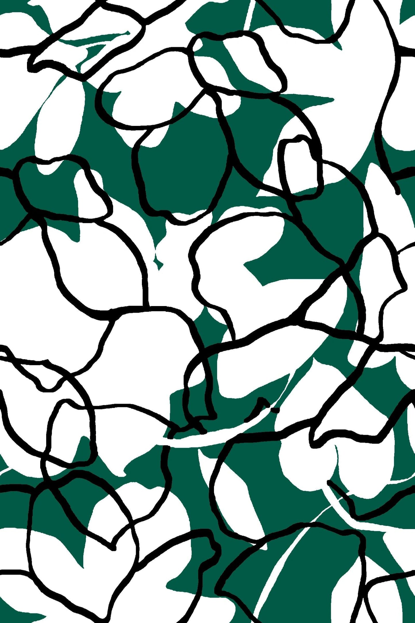 Green & White Abstract Tissue Fabric